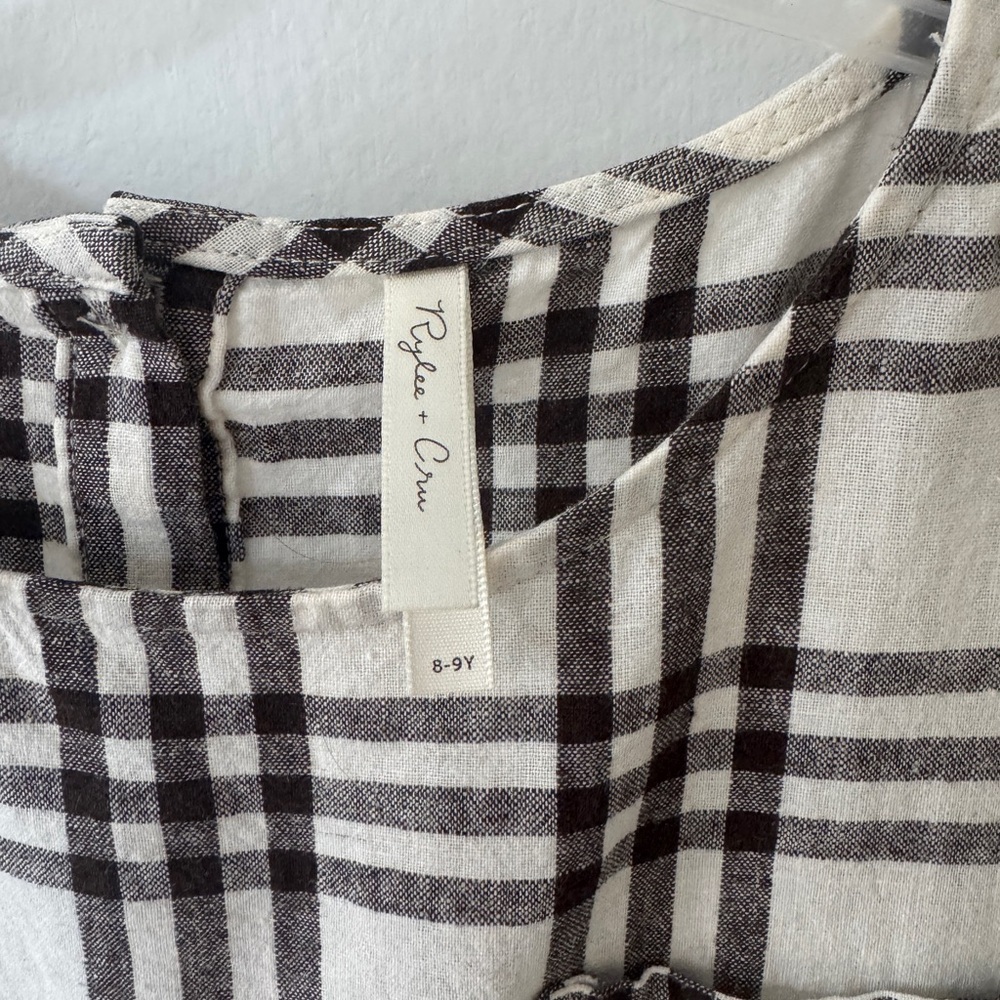 ✨ Rylee + Cru Plaid Linen Blend Dress | Size 8–9Y ✨ - Picture 5 of 9